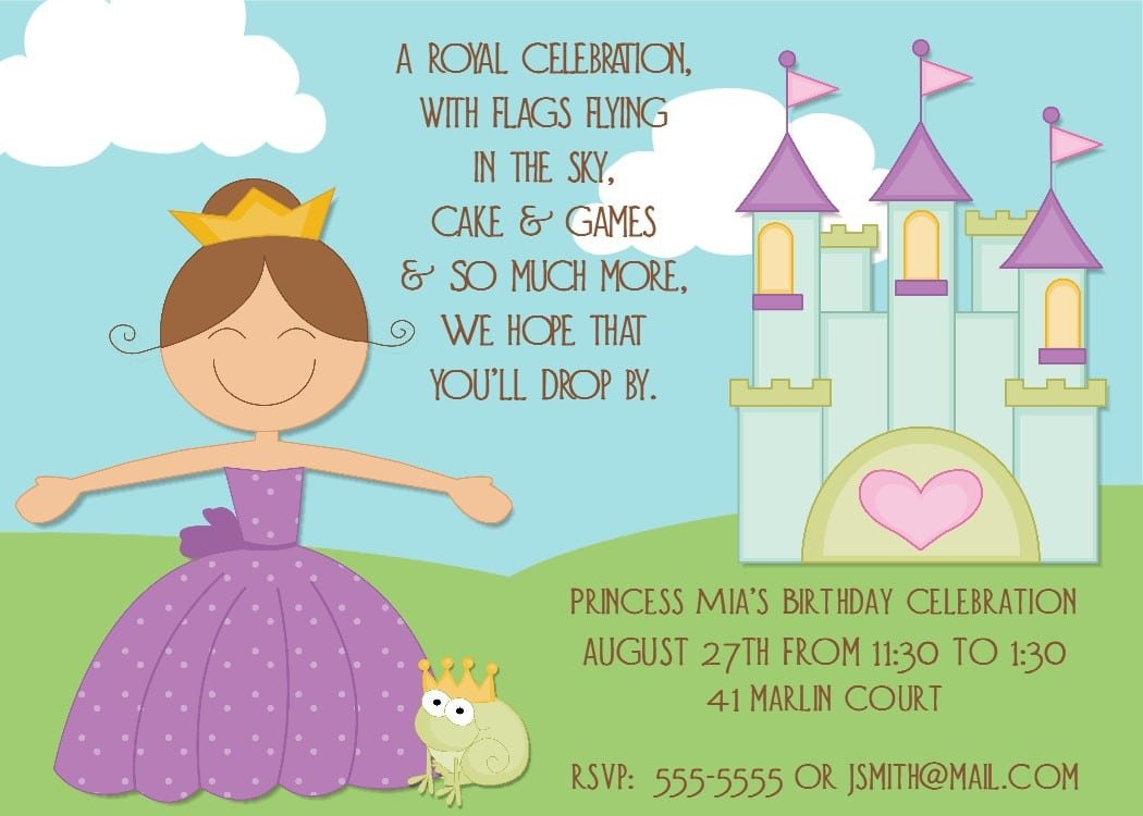 Princess Party Invitation Wording â Gangcraft Net